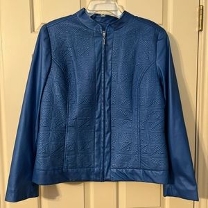 TanJay Blue Faux Leather Jacket